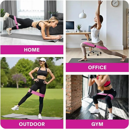 Resistance Band Set, 3 Counts/Set Elastic Resistance Bands for Hip Training, Squat, Strength Training, Home Fitness Equipment for Women & Men, Home Pilates Equipment
