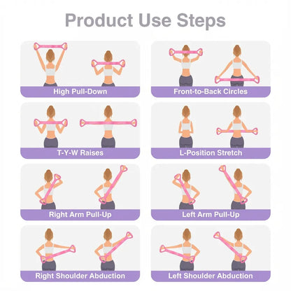 Resistance Bands Figure 8 Exercise Bands for Women Silicone Material Expander Band for Arms Chest Home Gym Yoga Equipment Quick Workout for Muscle Toning Physical Therapy Stretching Gear - Fitness Accessories