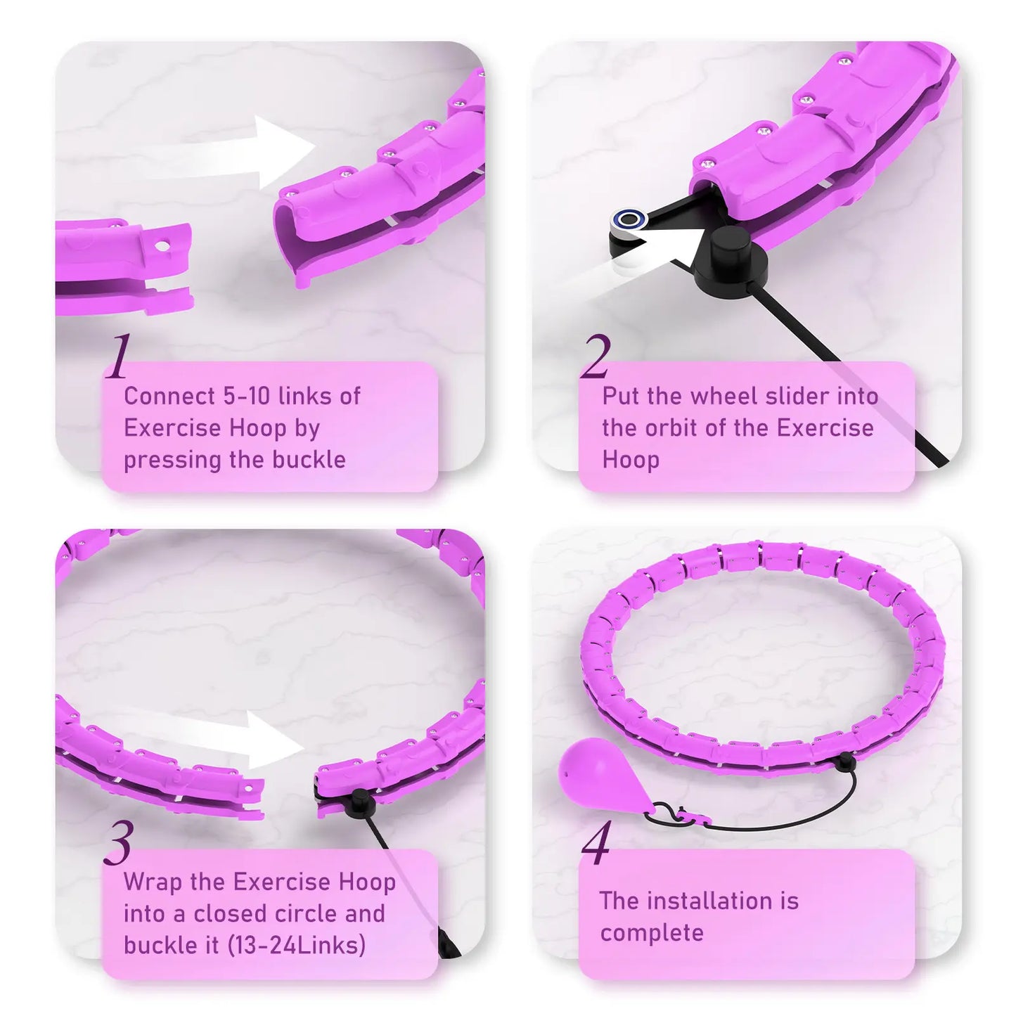 Lavidaei Smart Detachable Weighted Exercise Circle for Women 120Cm 47In Fitness Tool with Weights for Exercise & Detachable Design Home Workout Equipment 24 Links