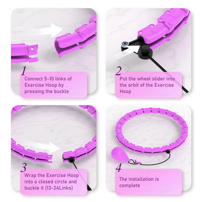 Lavidaei Smart Detachable Weighted Exercise Circle for Women 120Cm 47In Fitness Tool with Weights for Exercise & Detachable Design Home Workout Equipment 24 Links