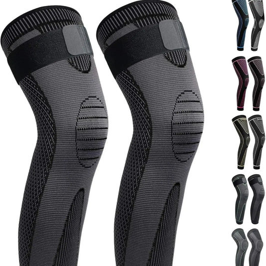 Full Leg Long Compression Sleeves - Knee & Leg Protector for Men Women | Basketball Cycling Sports & Arthritis Use