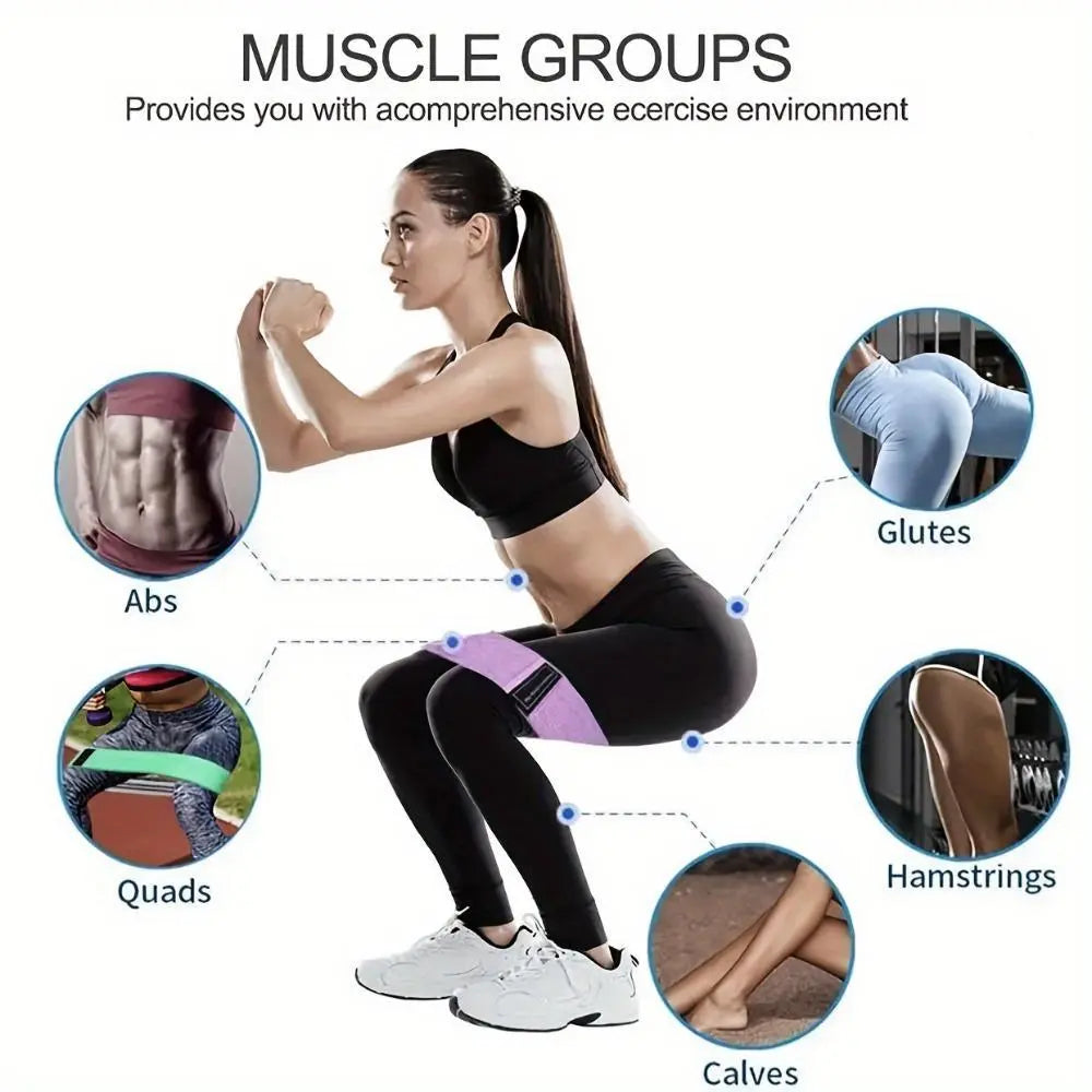 Resistance Band Set, 3 Counts/Set Elastic Resistance Bands for Hip Training, Squat, Strength Training, Home Fitness Equipment for Women & Men, Home Pilates Equipment