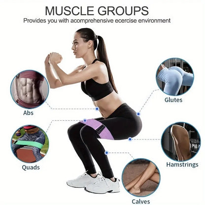 Resistance Band Set, 3 Counts/Set Elastic Resistance Bands for Hip Training, Squat, Strength Training, Home Fitness Equipment for Women & Men, Home Pilates Equipment