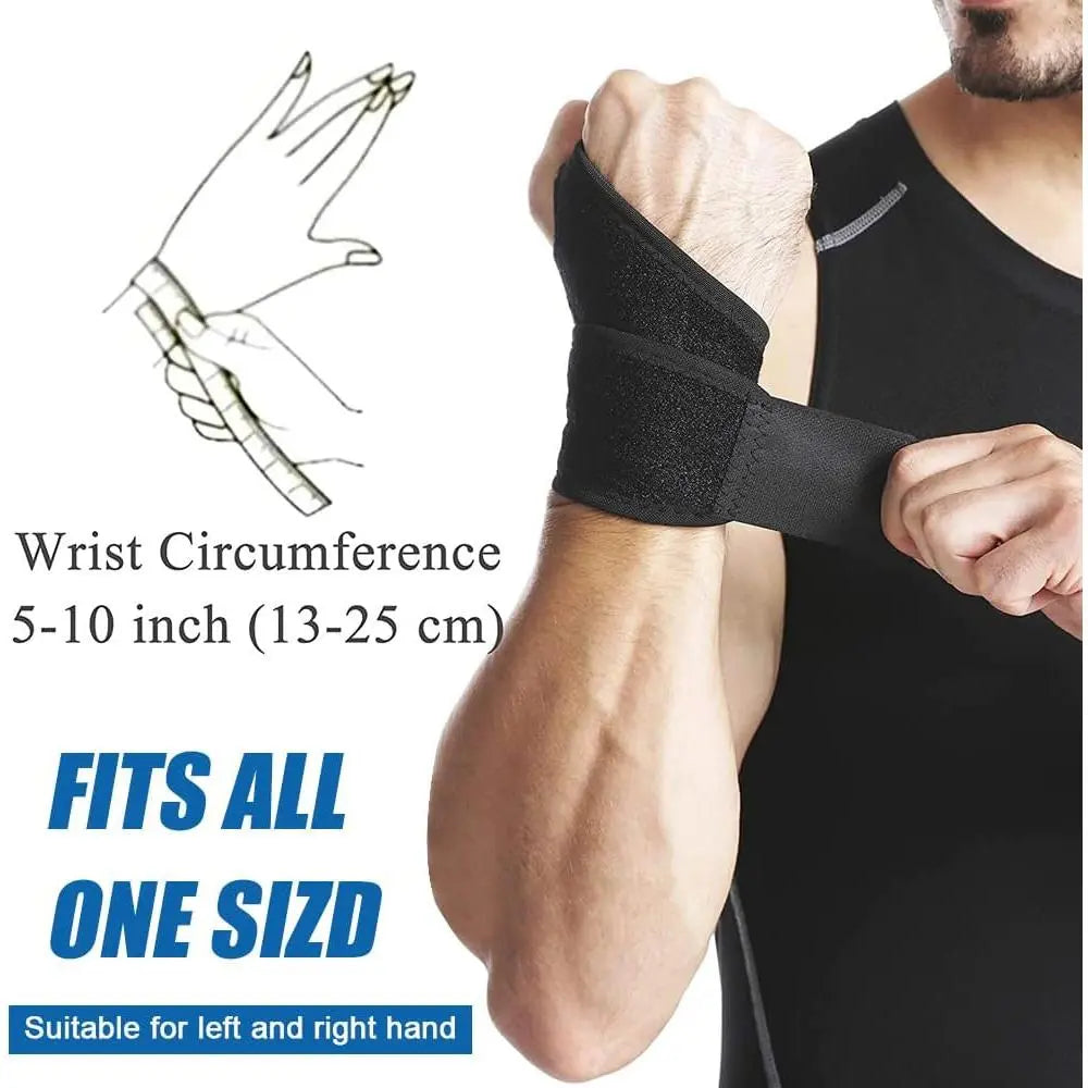 1 Pair Sports Adjustable Wrist Compression Wrap,Elastic Wrist Support Brace for Carpal Tunnel Arthritis and Tendinitis Pain Hand Relief Work, Sports, and Everyday Use