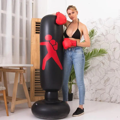 Inflatable Boxing Column, Boxing Training Sandbag, Taekwondo Training Sandbag, Punch Column, Inflatable Punching Bag, Fitness Equipment for Home Gym