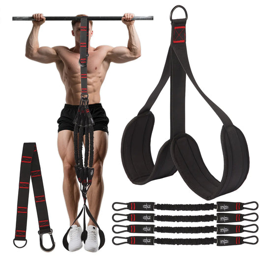 YFAZ Pull up Assistance Bands Set Heavy Duty Adjustable Resistance Bands for Home Gym Fitness with Feet Rest & Portable Carry Pouch
