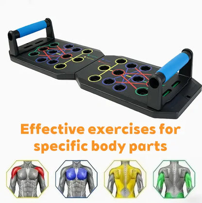 【Upgraded】Push up Board Set with Handles & Resistance Bands, Portable Home Workout Equipment for Chest, Abs, Arms & Upper Body Training, Foldable Fitness Board for Men, Women & Partner Workouts