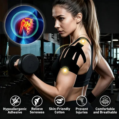 30 Pcs Kinesiology Tape for Shoulder Pain Relief Pre Cut Sports Waterproof Breathable Enhance Elastic Kinesiology Athletic Tape for Shoulder Support and Muscle Baseball Sports,Joint Stability Aid, Suitable for Outdoor Sports and Activities Athletes