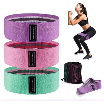 Resistance Band Set, 3 Counts/Set Elastic Resistance Bands for Hip Training, Squat, Strength Training, Home Fitness Equipment for Women & Men, Home Pilates Equipment