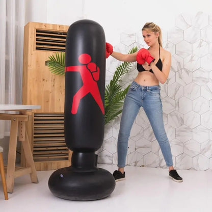 Inflatable Boxing Column, Boxing Training Sandbag, Taekwondo Training Sandbag, Punch Column, Inflatable Punching Bag, Fitness Equipment for Home Gym