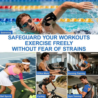 30 Pcs Kinesiology Tape for Shoulder Pain Relief Pre Cut Sports Waterproof Breathable Enhance Elastic Kinesiology Athletic Tape for Shoulder Support and Muscle Baseball Sports,Joint Stability Aid, Suitable for Outdoor Sports and Activities Athletes