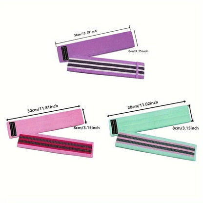 Resistance Band Set, 3 Counts/Set Elastic Resistance Bands for Hip Training, Squat, Strength Training, Home Fitness Equipment for Women & Men, Home Pilates Equipment