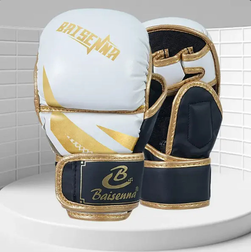 Baisenna MMA GLOVES 7Oz Sparring Gloves for Heavy Sparring Pad Work & Grappling with Extra Padding & Open Palm Flexibility