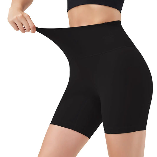 4 Sizes-5 Colors Option -- 1Pc Women'S High Waist Biker Shorts Tummy Control Pants Athletic Leggings Spandex Booty Shorts with 6.3In Inseam No Front Seam for Workout Yoga Running Volleyball Dance