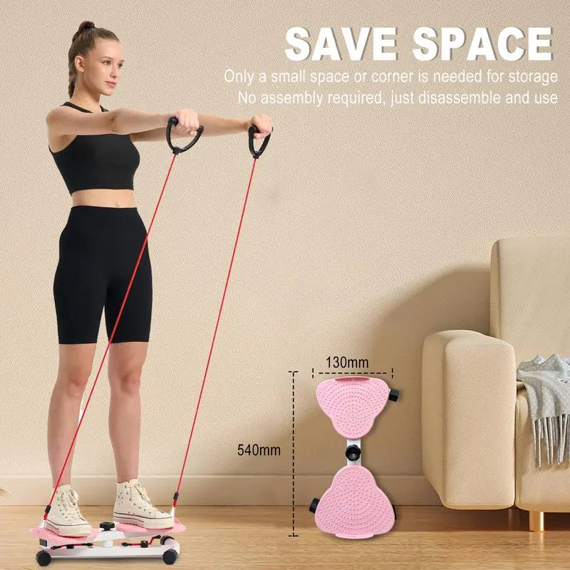 Low-Impact Waist Trainer - Double Axis System & 300Lbs Capacity, Compact Home Workout Equipment for Core Engagement