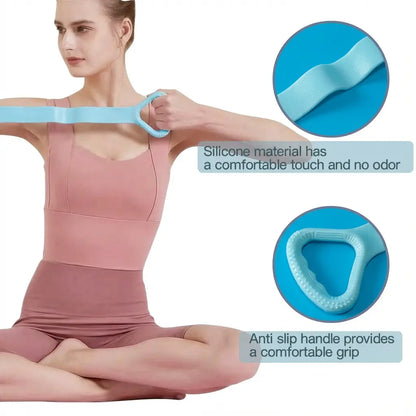 Resistance Bands Figure 8 Exercise Bands for Women Silicone Material Expander Band for Arms Chest Home Gym Yoga Equipment Quick Workout for Muscle Toning Physical Therapy Stretching Gear - Fitness Accessories