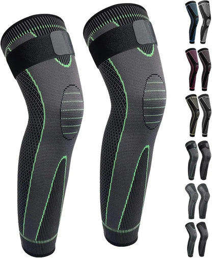 Full Leg Long Compression Sleeves - Knee & Leg Protector for Men Women | Basketball Cycling Sports & Arthritis Use