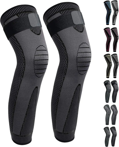Full Leg Long Compression Sleeves - Knee & Leg Protector for Men Women | Basketball Cycling Sports & Arthritis Use