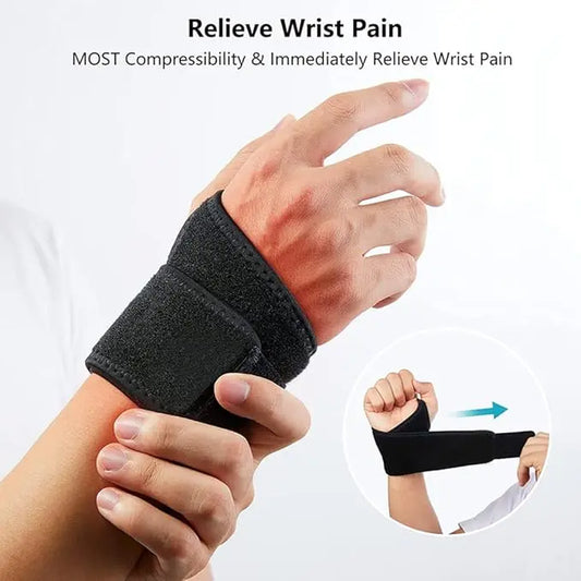 1 Pair Sports Adjustable Wrist Compression Wrap,Elastic Wrist Support Brace for Carpal Tunnel Arthritis and Tendinitis Pain Hand Relief Work, Sports, and Everyday Use