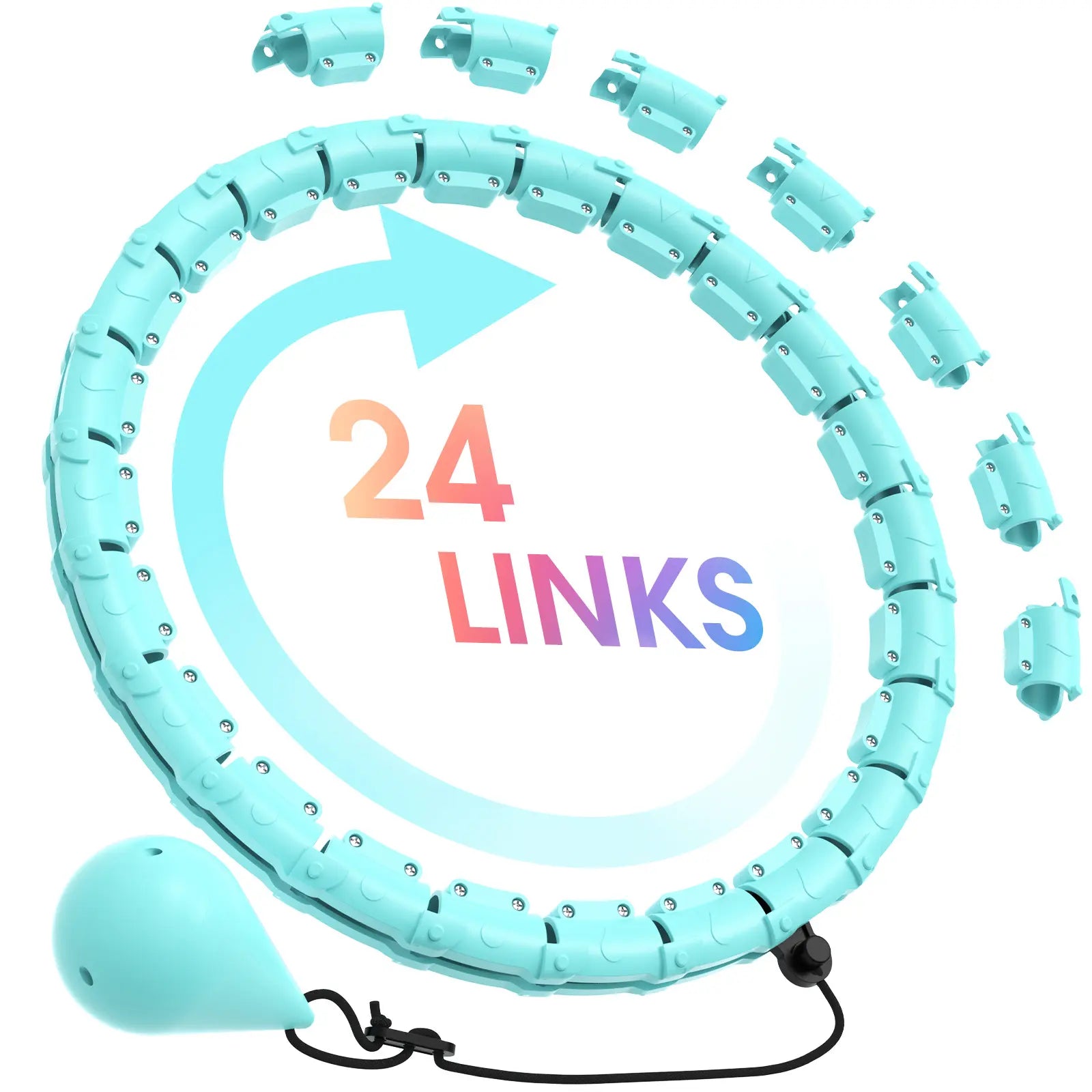 Lavidaei Smart Detachable Weighted Exercise Circle for Women 120Cm 47In Fitness Tool with Weights for Exercise & Detachable Design Home Workout Equipment 24 Links
