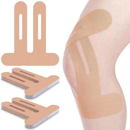10 Pcs Precut Kinesiology Tape for Knees, Waterproof & Breathable Knee Support Tape Elastic Cotton Athletic Muscle Tapes for Knees Muscle Support & Comfort Stability