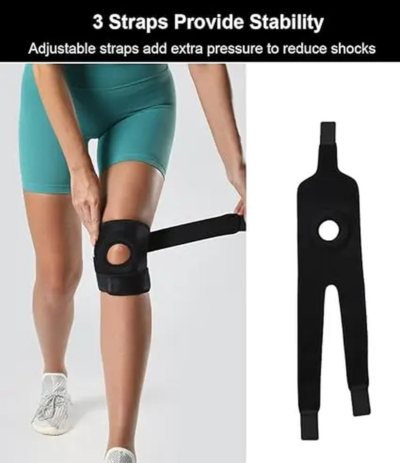 Vbosi 1Pair Knee Brace for Men Women Knee Braces for Knee Pain, Patellar Tendon Support Strap, Knee Brace for Meniscus Tear Compression Sleeve, Fit under 170Lbs
