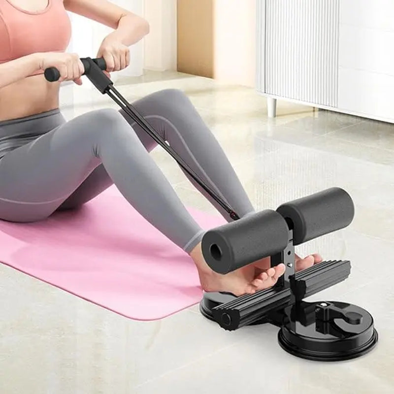 Ab Dominal Training Aid, Double Suction Cup Trainer, Three-Level Height Adjustment, Multifunctional Adjustable Abdominal Trainer with Drawstring, Suitable for Home Fitness