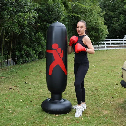 Inflatable Boxing Column, Boxing Training Sandbag, Taekwondo Training Sandbag, Punch Column, Inflatable Punching Bag, Fitness Equipment for Home Gym