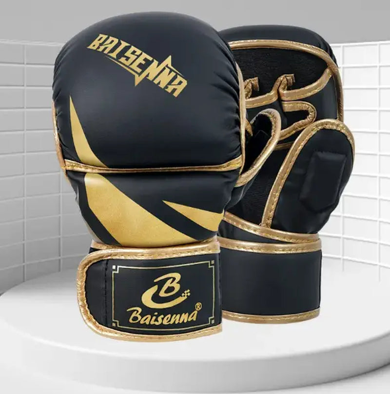 Baisenna MMA GLOVES 7Oz Sparring Gloves for Heavy Sparring Pad Work & Grappling with Extra Padding & Open Palm Flexibility