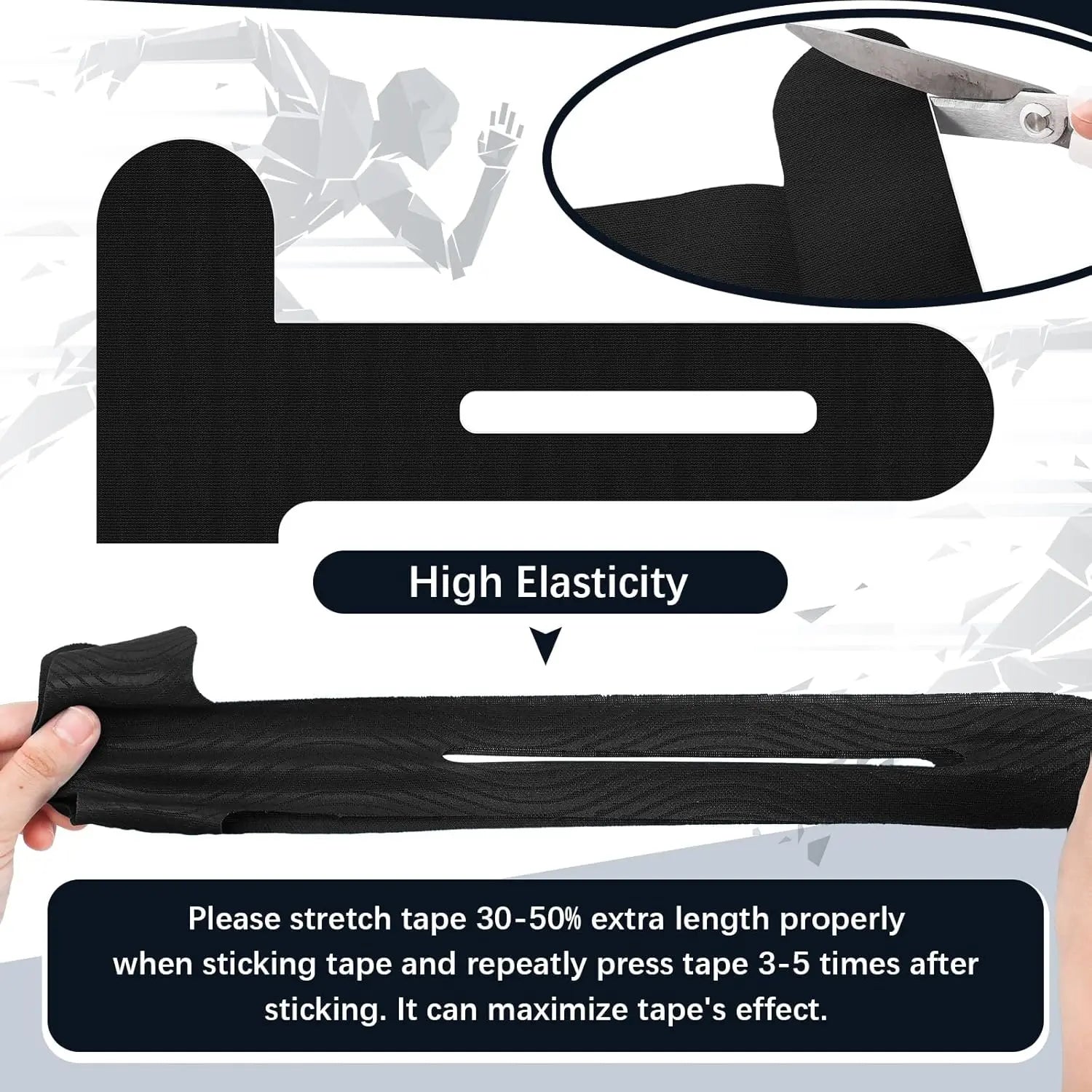 10 Pcs Precut Kinesiology Tape for Knees, Waterproof & Breathable Knee Support Tape Elastic Cotton Athletic Muscle Tapes for Knees Muscle Support & Comfort Stability