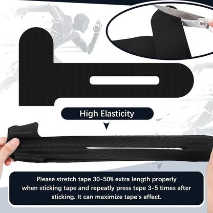 10 Pcs Precut Kinesiology Tape for Knees, Waterproof & Breathable Knee Support Tape Elastic Cotton Athletic Muscle Tapes for Knees Muscle Support & Comfort Stability