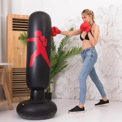 Inflatable Boxing Column, Boxing Training Sandbag, Taekwondo Training Sandbag, Punch Column, Inflatable Punching Bag, Fitness Equipment for Home Gym