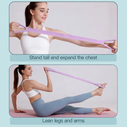 Resistance Bands Figure 8 Exercise Bands for Women Silicone Material Expander Band for Arms Chest Home Gym Yoga Equipment Quick Workout for Muscle Toning Physical Therapy Stretching Gear - Fitness Accessories