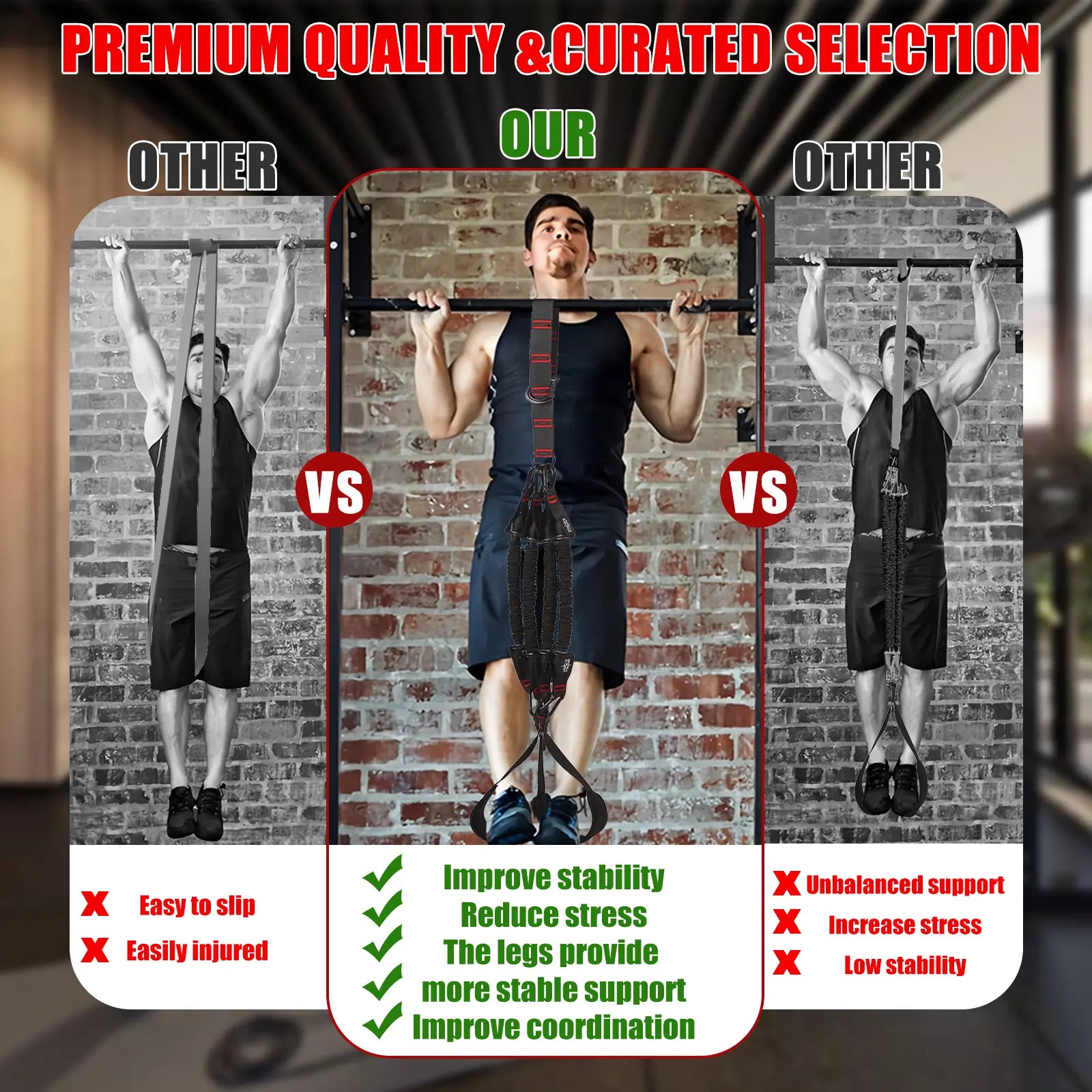 YFAZ Pull up Assistance Bands Set Heavy Duty Adjustable Resistance Bands for Home Gym Fitness with Feet Rest & Portable Carry Pouch