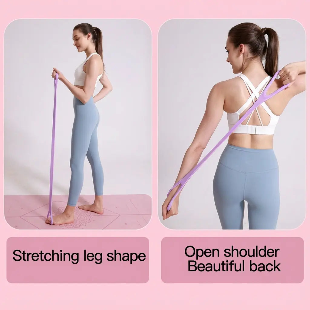 Resistance Bands Figure 8 Exercise Bands for Women Silicone Material Expander Band for Arms Chest Home Gym Yoga Equipment Quick Workout for Muscle Toning Physical Therapy Stretching Gear - Fitness Accessories