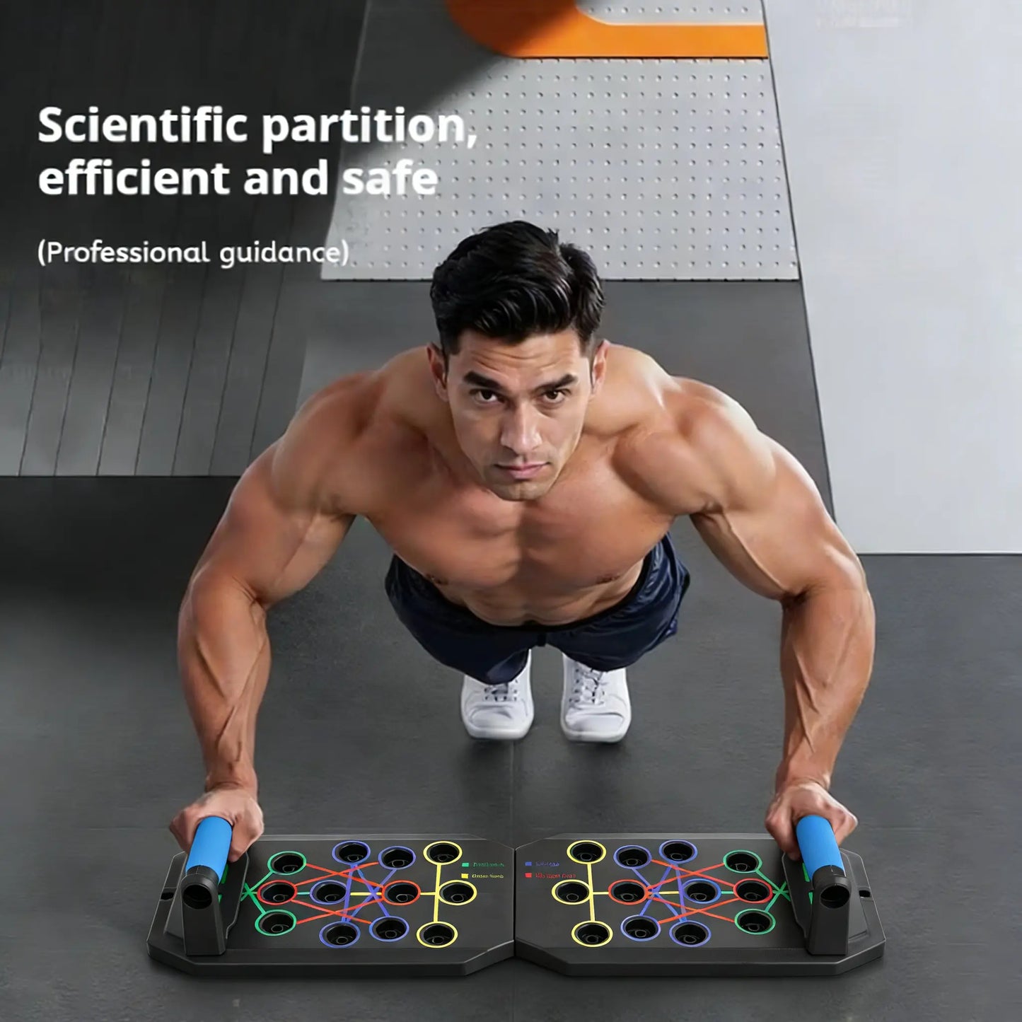 【Upgraded】Push up Board Set with Handles & Resistance Bands, Portable Home Workout Equipment for Chest, Abs, Arms & Upper Body Training, Foldable Fitness Board for Men, Women & Partner Workouts