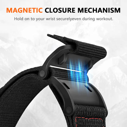 Compatible Apple Watch Ultra Bands for Men, Wide Soft Nylon Sport Loop, Sturdy Magnetic Buckle for Iwatch 49Mm (Ultra3/2), 46Mm (11/10 Series), 45Mm (9/8/7), 44Mm (SE/2/SE/6/5/4), 42Mm (3/2/1)