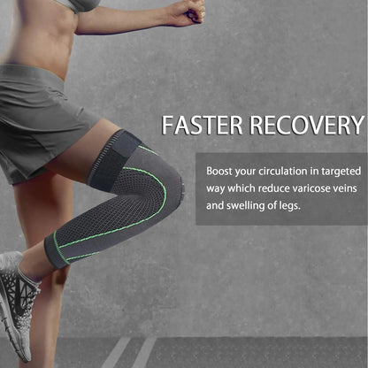 Full Leg Long Compression Sleeves - Knee & Leg Protector for Men Women | Basketball Cycling Sports & Arthritis Use