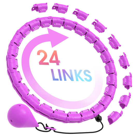 Lavidaei Smart Detachable Weighted Exercise Circle for Women 120Cm 47In Fitness Tool with Weights for Exercise & Detachable Design Home Workout Equipment 24 Links