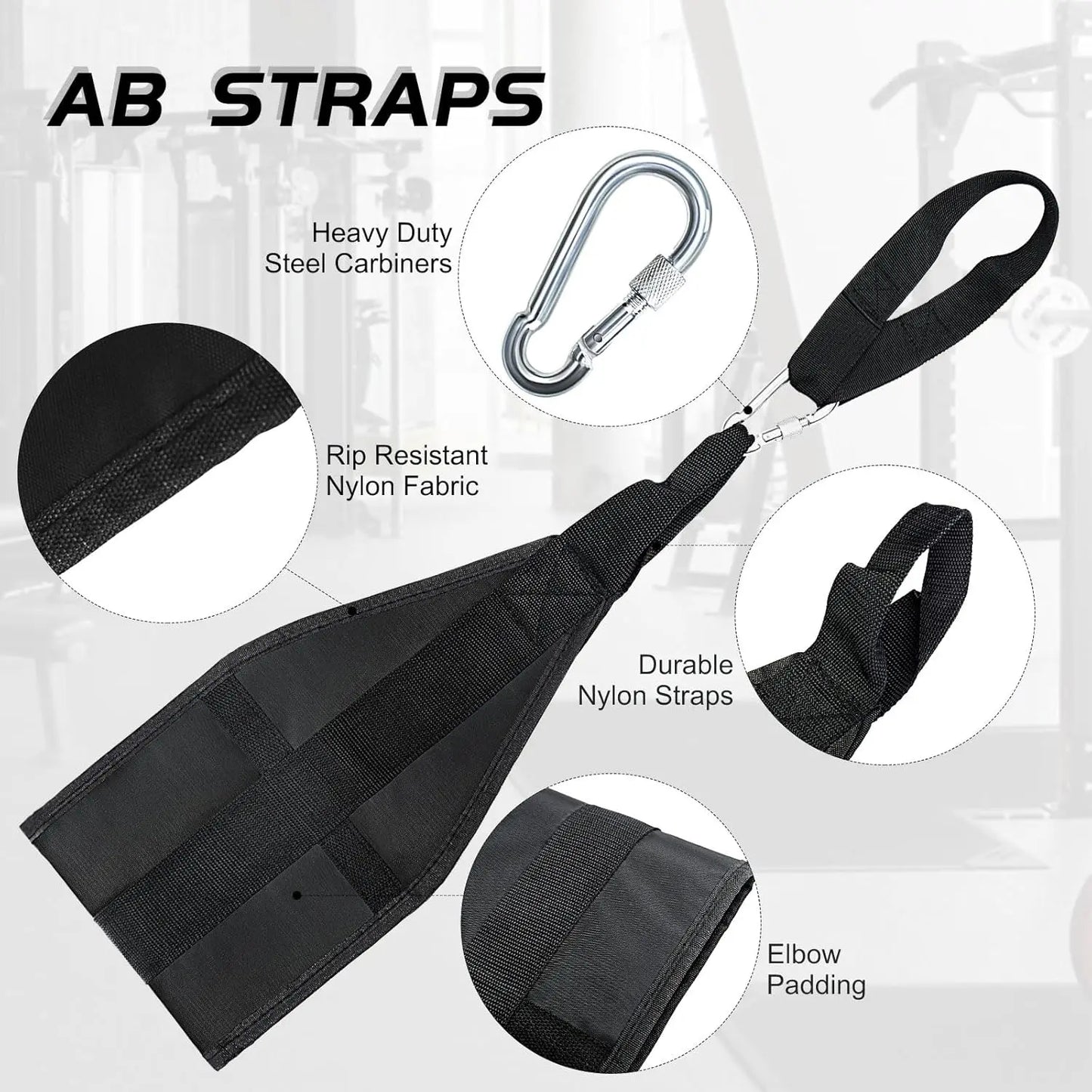Hanging Ab Straps for Pull up Bar: Gym Ab Sling Straps for Arm Pull up Workout Support for Training Knee and Leg Raises