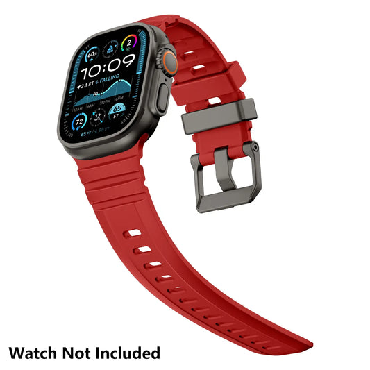 Metal/Waterproof Sport Bands Compatible for Apple Watch Ultra 3/ Ultra 2/Se/Series 10/9/8/7/6/5/4/3/2/1, Replacement Wristbands for Men & Women, Smart Watch Straps (Watch Not Included) -49/46/45/44/42Mm- Red