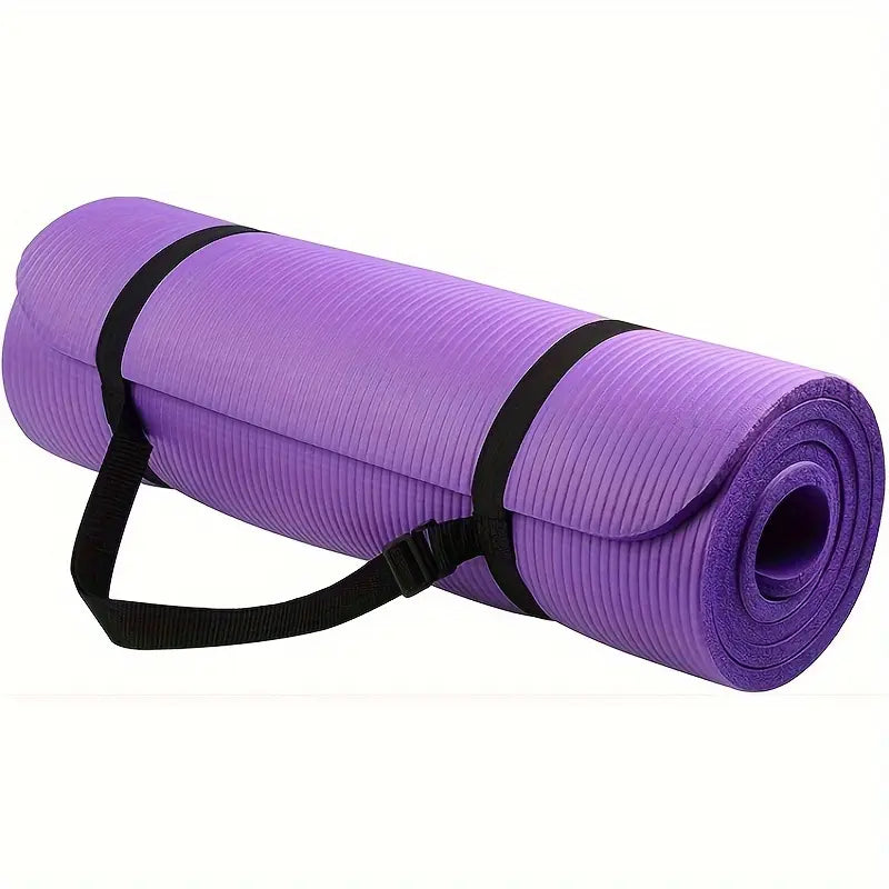 Ultra-Portable Yoga Mat Extra Thick High-Density with Shoulder Strap Tear-Resistant Non-Slip Rubber for Enhanced Grip Comfort Perfect for Fitness Training Everyday Exercise Yoga Box
