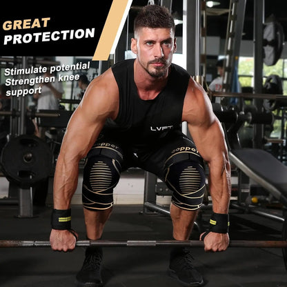 Copper Knee Braces for Men and Women 2 Pack for Knee Pain Relief & Support - 3D Knitting Technology for Meniscus Tear, Running, Weightlifting, Workout, ACL, Arthritis, Joint Pain Relief - Patella Band Compression