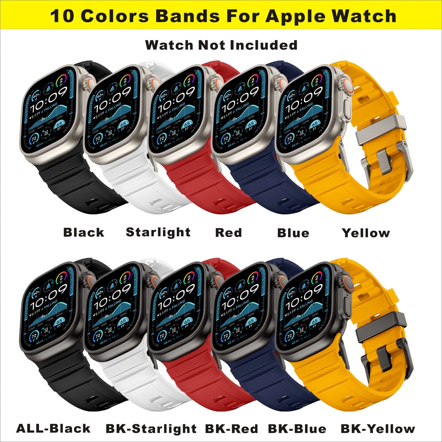 Metal/Waterproof Sport Bands Compatible for Apple Watch Ultra 3/ Ultra 2/Se/Series 10/9/8/7/6/5/4/3/2/1, Replacement Wristbands for Men & Women, Smart Watch Straps (Watch Not Included) -49/46/45/44/42Mm- Red