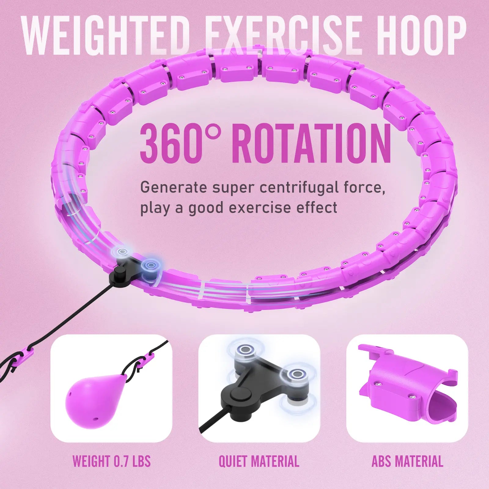 Lavidaei Smart Detachable Weighted Exercise Circle for Women 120Cm 47In Fitness Tool with Weights for Exercise & Detachable Design Home Workout Equipment 24 Links