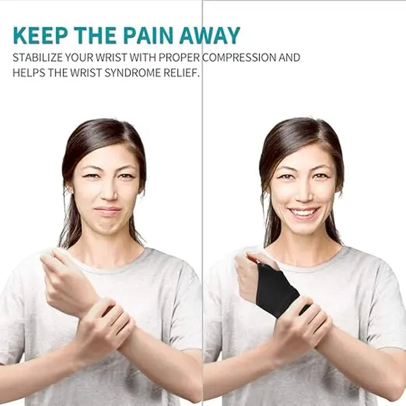 1 Pair Sports Adjustable Wrist Compression Wrap,Elastic Wrist Support Brace for Carpal Tunnel Arthritis and Tendinitis Pain Hand Relief Work, Sports, and Everyday Use