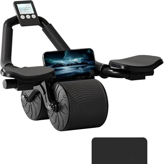 Ab Roller Wheel with Elbow Support, Automatic Rebound Abdominal Wheel,Ab Roller for Abdominal Exercise Machine,Abs Workout Equipment,Trainer Fitness Belly Training for Men & Women Gym Tools Home Kit Rueda Total Body