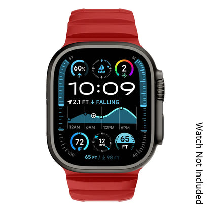 Metal/Waterproof Sport Bands Compatible for Apple Watch Ultra 3/ Ultra 2/Se/Series 10/9/8/7/6/5/4/3/2/1, Replacement Wristbands for Men & Women, Smart Watch Straps (Watch Not Included) -49/46/45/44/42Mm- Red