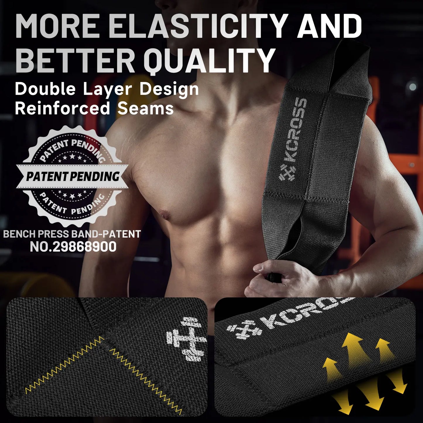 KCROSS Bench Press Band for Men and Women, Weight Lifting Bench Press Band, Push up Exercise Bench