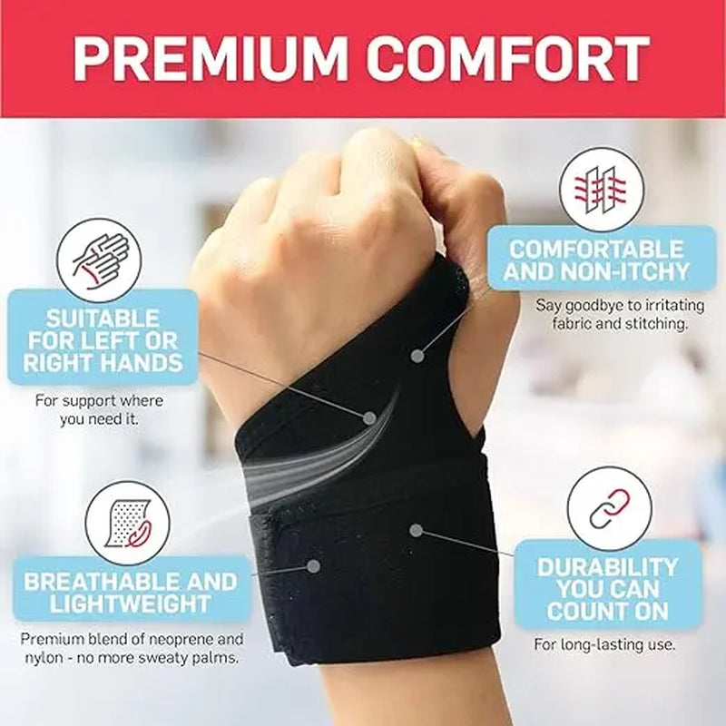 1 Pair Sports Adjustable Wrist Compression Wrap,Elastic Wrist Support Brace for Carpal Tunnel Arthritis and Tendinitis Pain Hand Relief Work, Sports, and Everyday Use